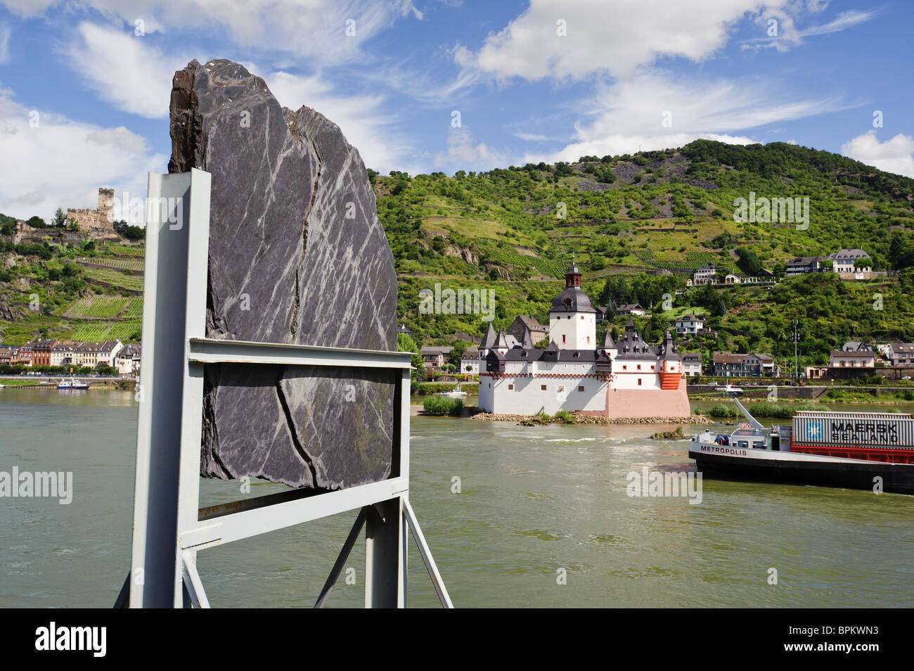 Zittern Sie vor der Burg Pfalzgrafenstein im Rhein, Kaub, Rheinland-Pfalz, Deutschland Stockfoto