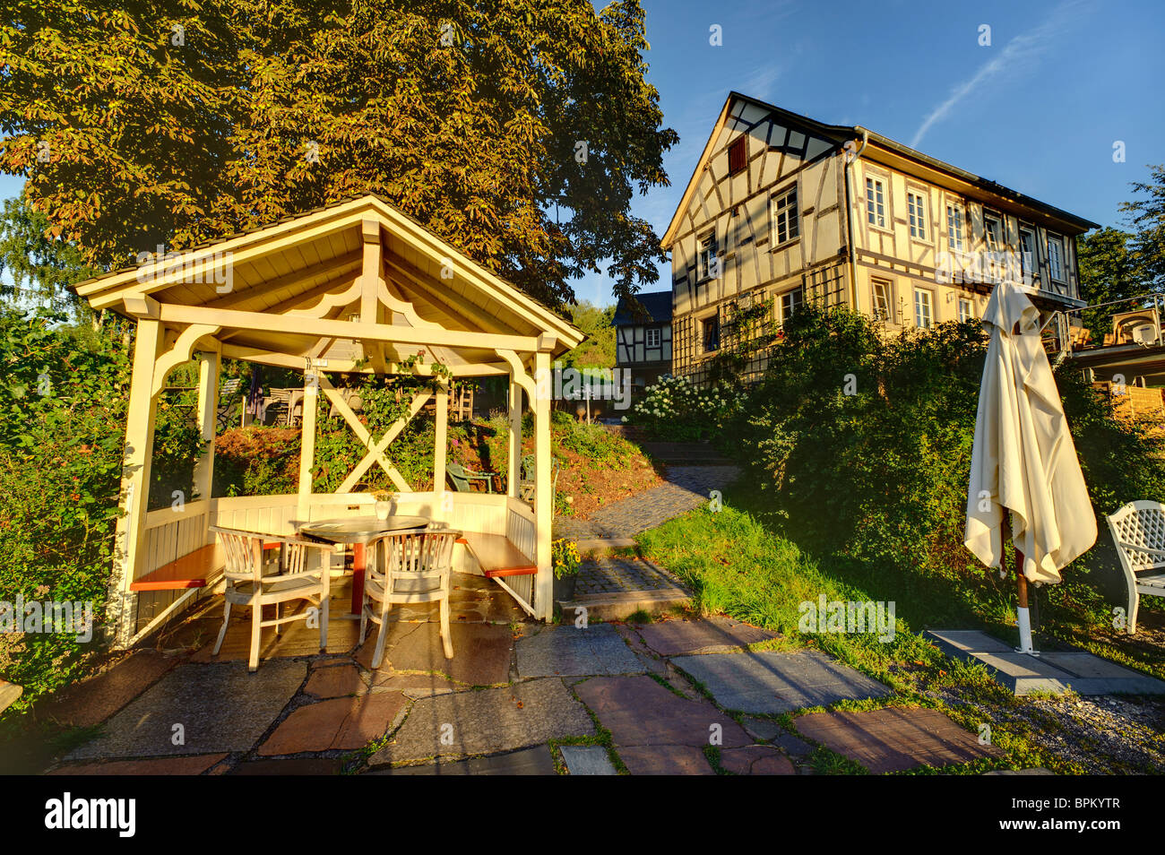 Guenderodehaus, Siebenjungfrauenblick, Oberwesel, Rheinland-Pfalz, Deutschland, Europa Stockfoto