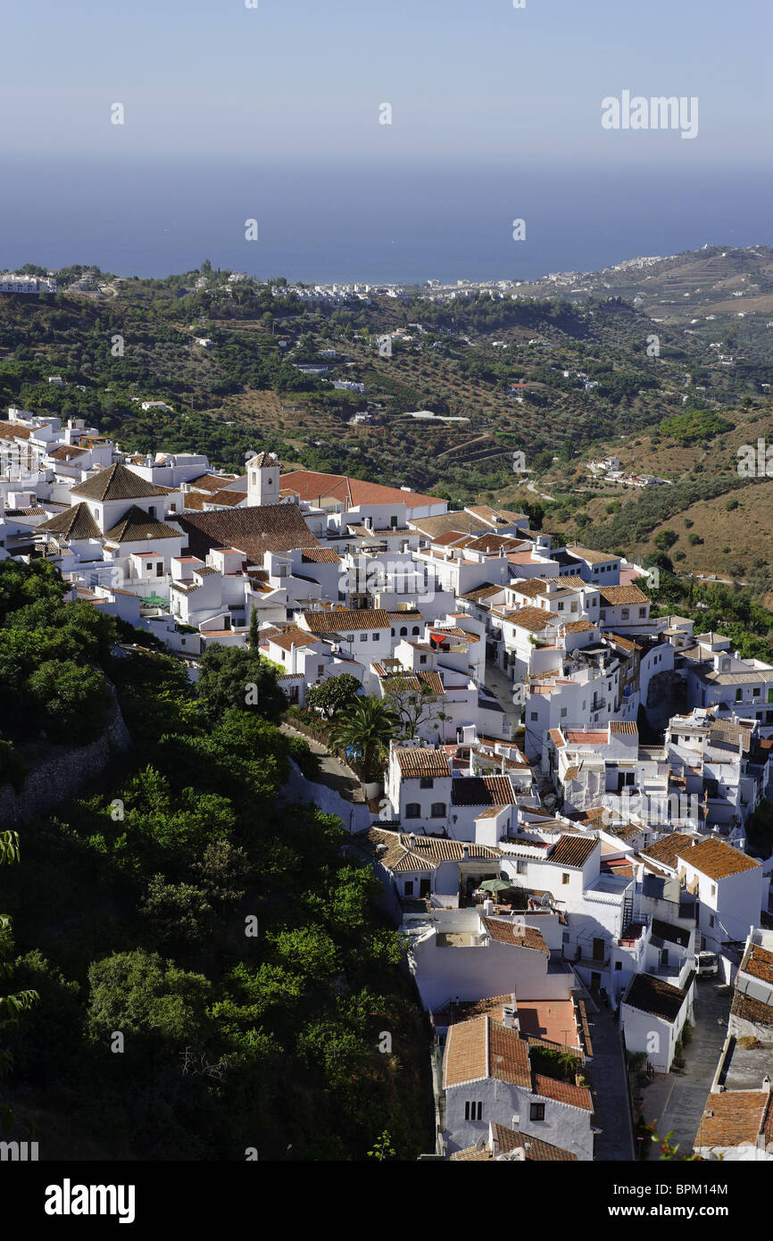 Blick über Frigiliana, Andalusien, Spanien Stockfoto