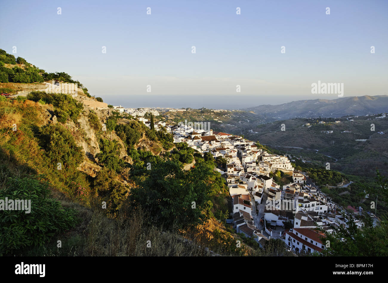 Blick über Frigiliana, Andalusien, Spanien Stockfoto