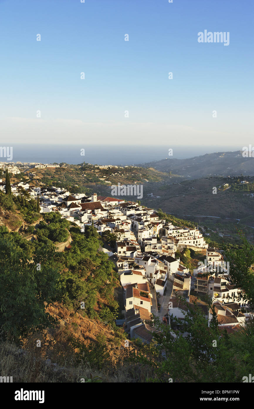 Blick über Frigiliana, Andalusien, Spanien Stockfoto