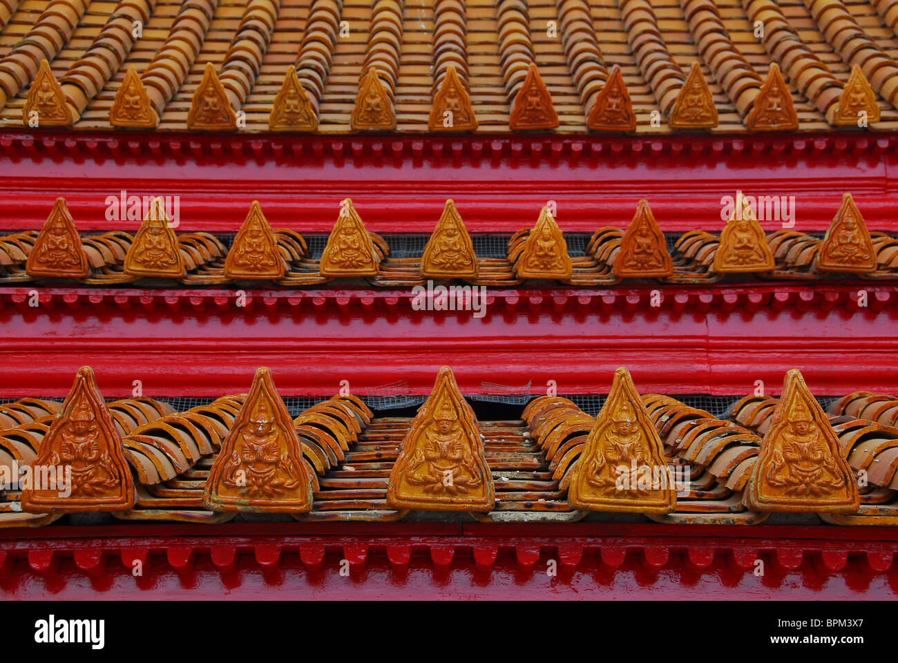 Dies führt in das Dach des Wat Benchamabophit in Bangkok. Die meisten Leute besuchen den Tempel wohl nicht gemerkt, aber wie Sie Stockfoto