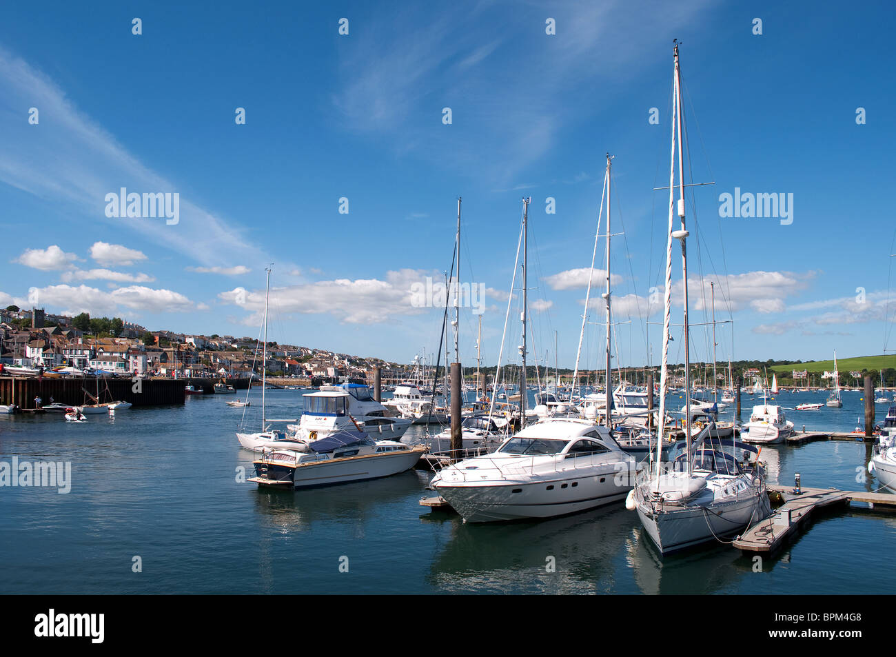 Boote in der Marina in Falmouth, Cornwall, UK Stockfoto