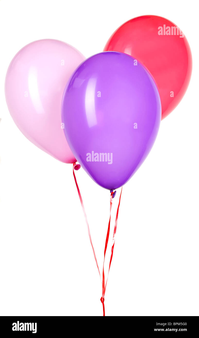 Schöne bunte Ballon mit einer roten Schnur für Partydekoration Stockfoto