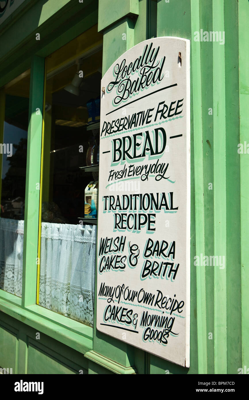 Walisische Traditionsbäckerei Bara Brith zu verkaufen. Stockfoto