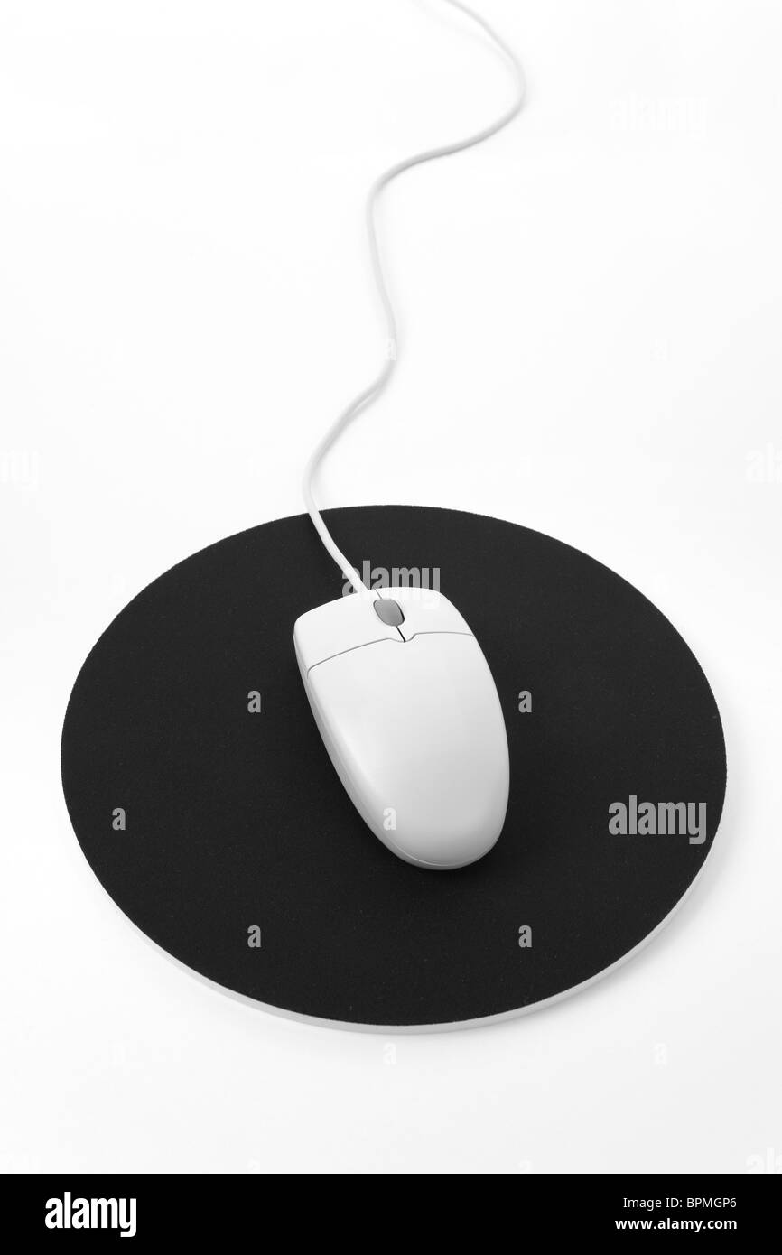 Computer-Maus mit weißem Hintergrund Stockfoto