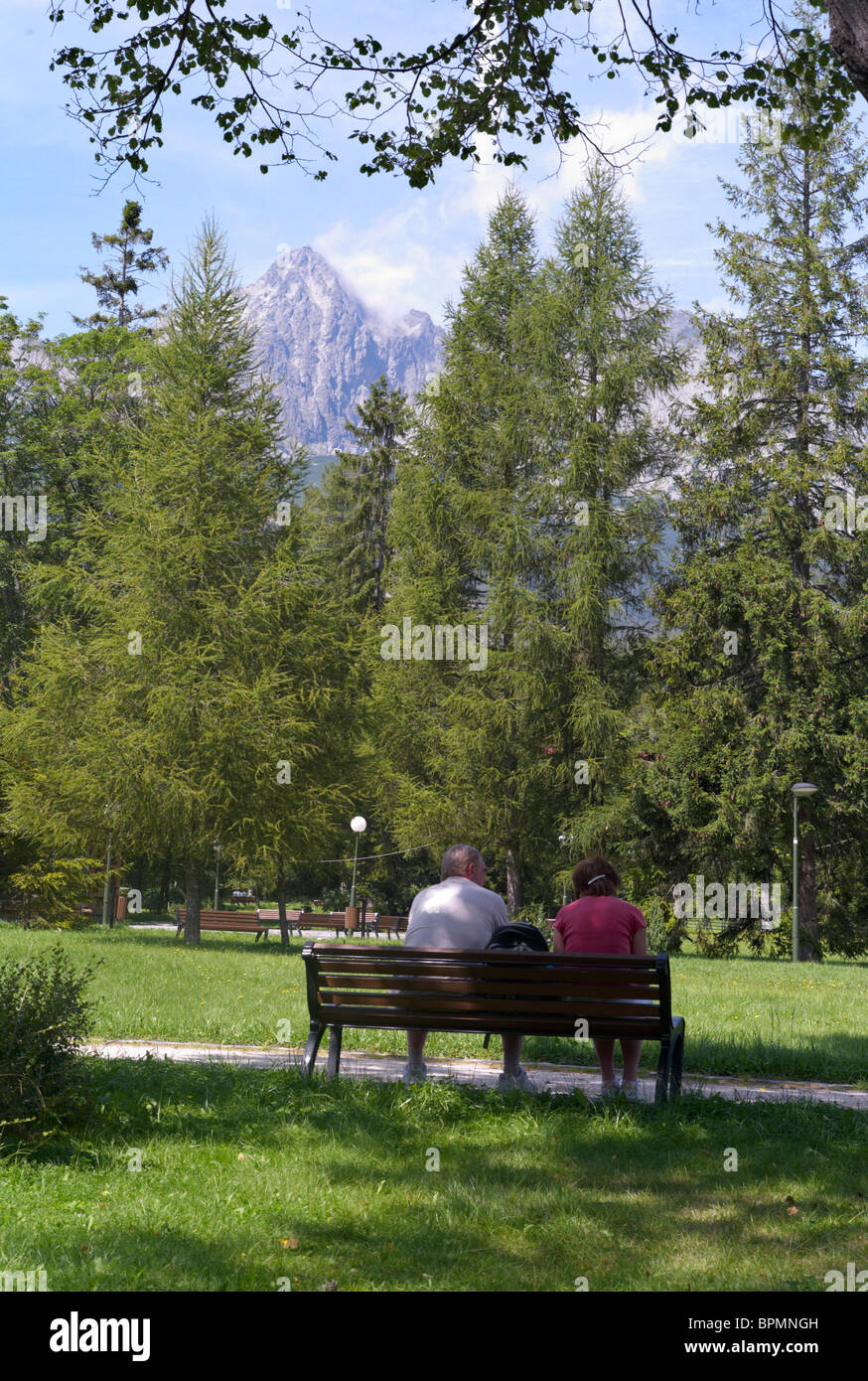 Lomnicky Stit, hohe Tatra, von Tatranska Lomnica, Slowakei Stockfoto