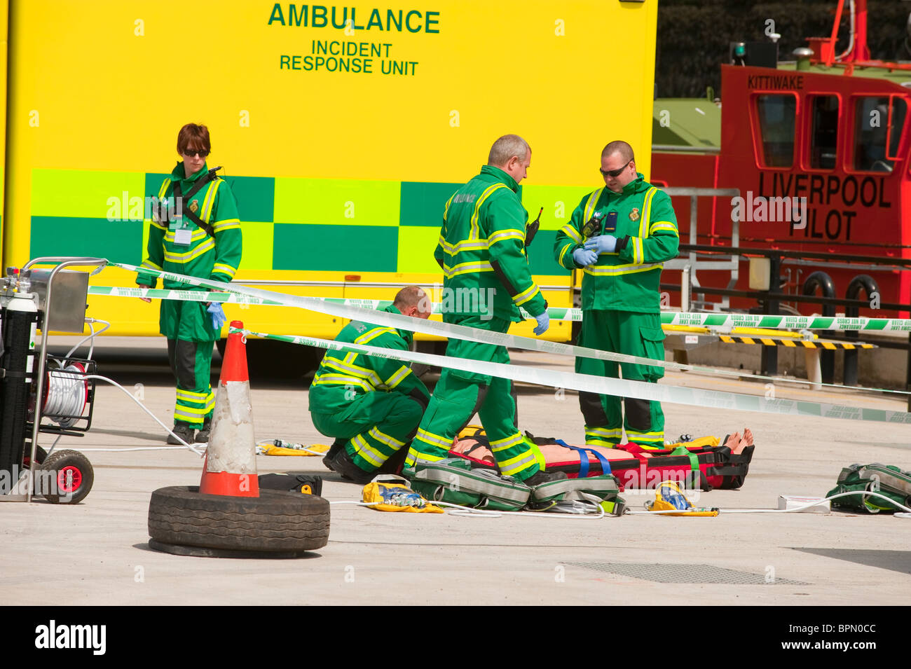 Krankenwagen Praxis Grossereignis Stockfoto