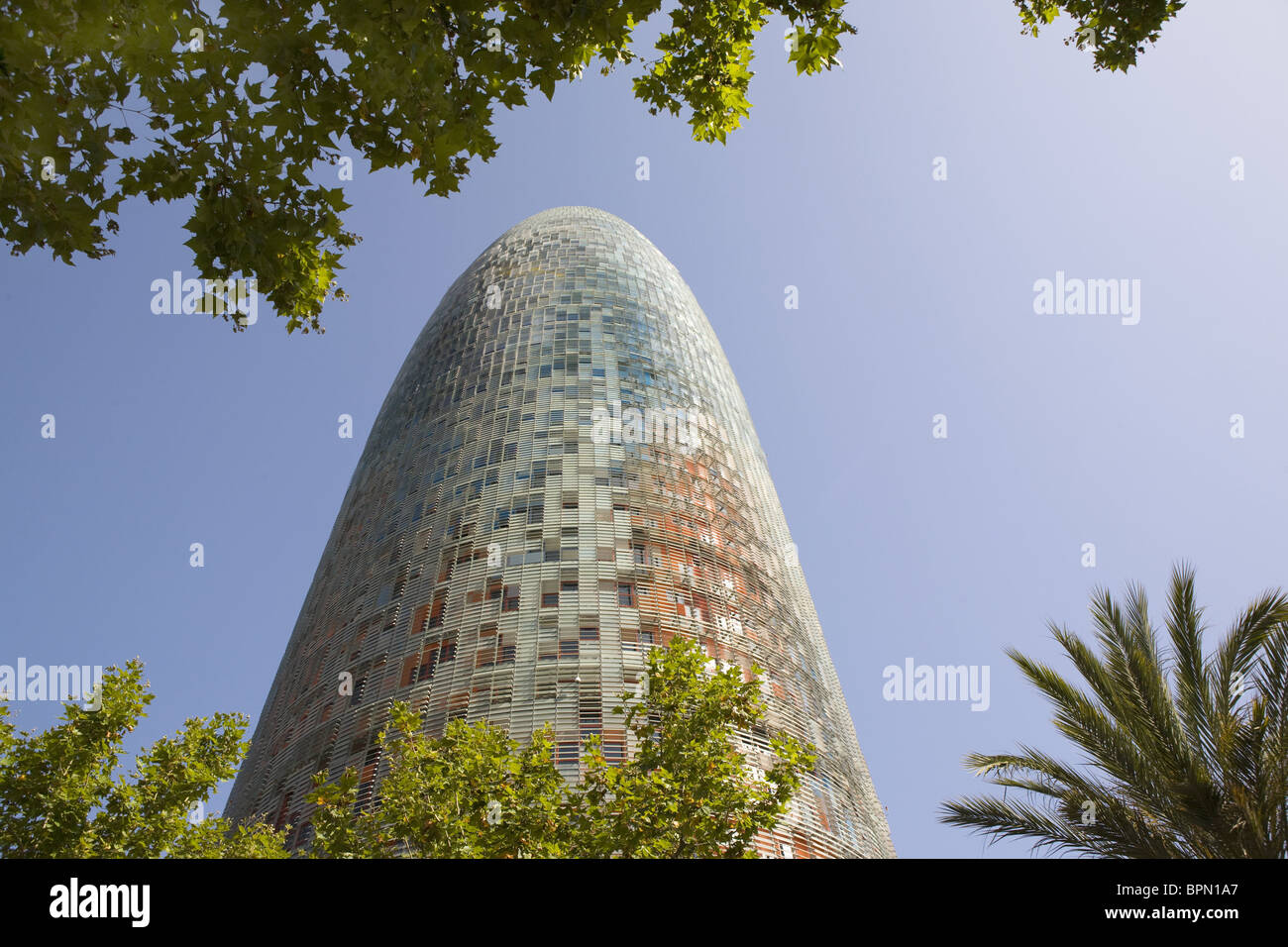 Torre Agbar, Torre Agbar in Barcelona, Katalonien, Spanien Stockfoto
