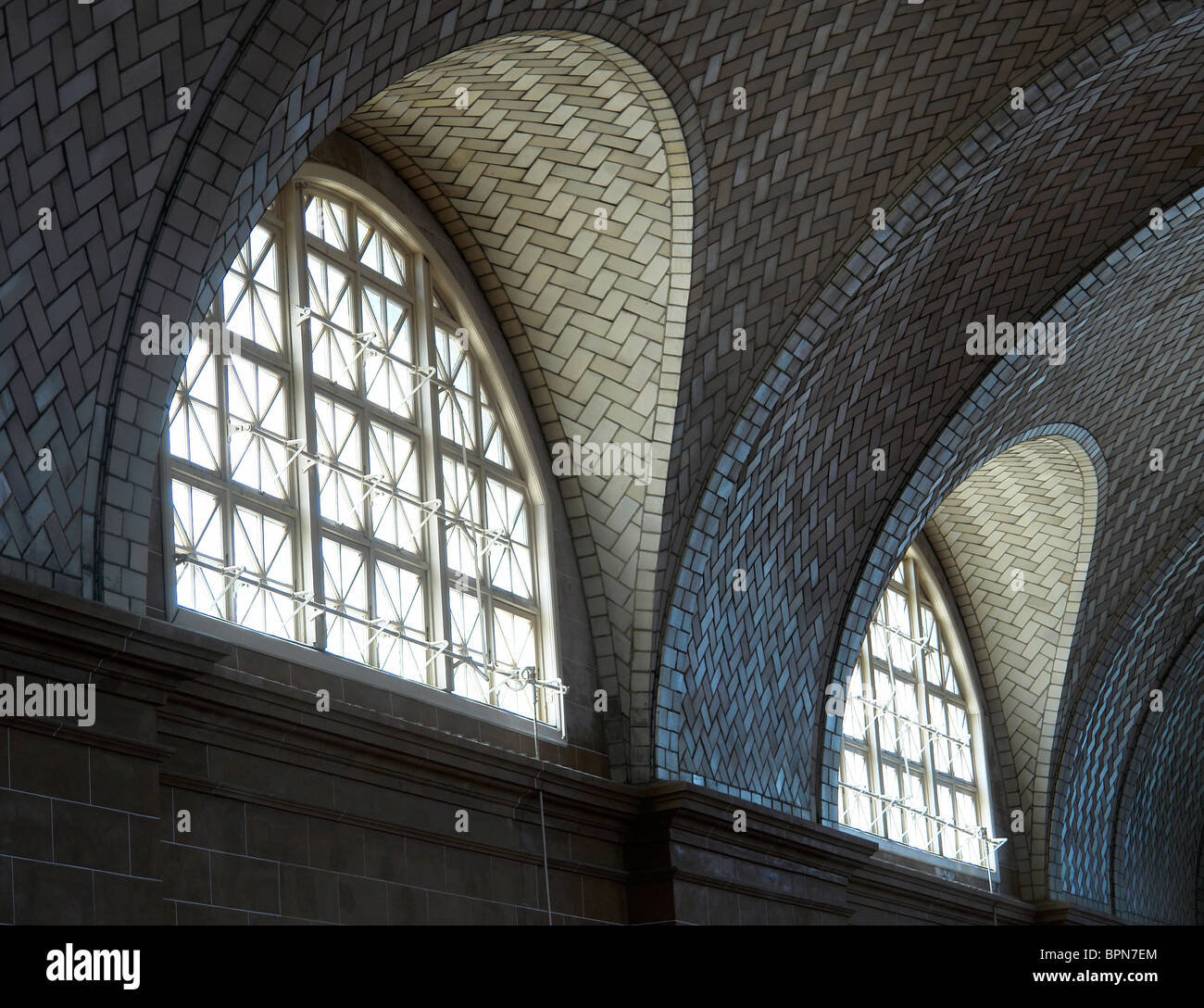 Rundbogenfenster Stockfoto