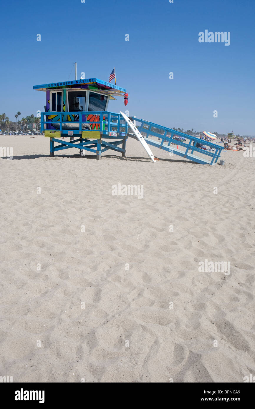 Strandwache am Santa Monica Beach Kalifornien Stockfoto