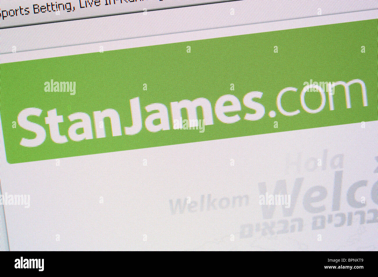 Stanjames mobile Online-Sportwetten Stockfoto