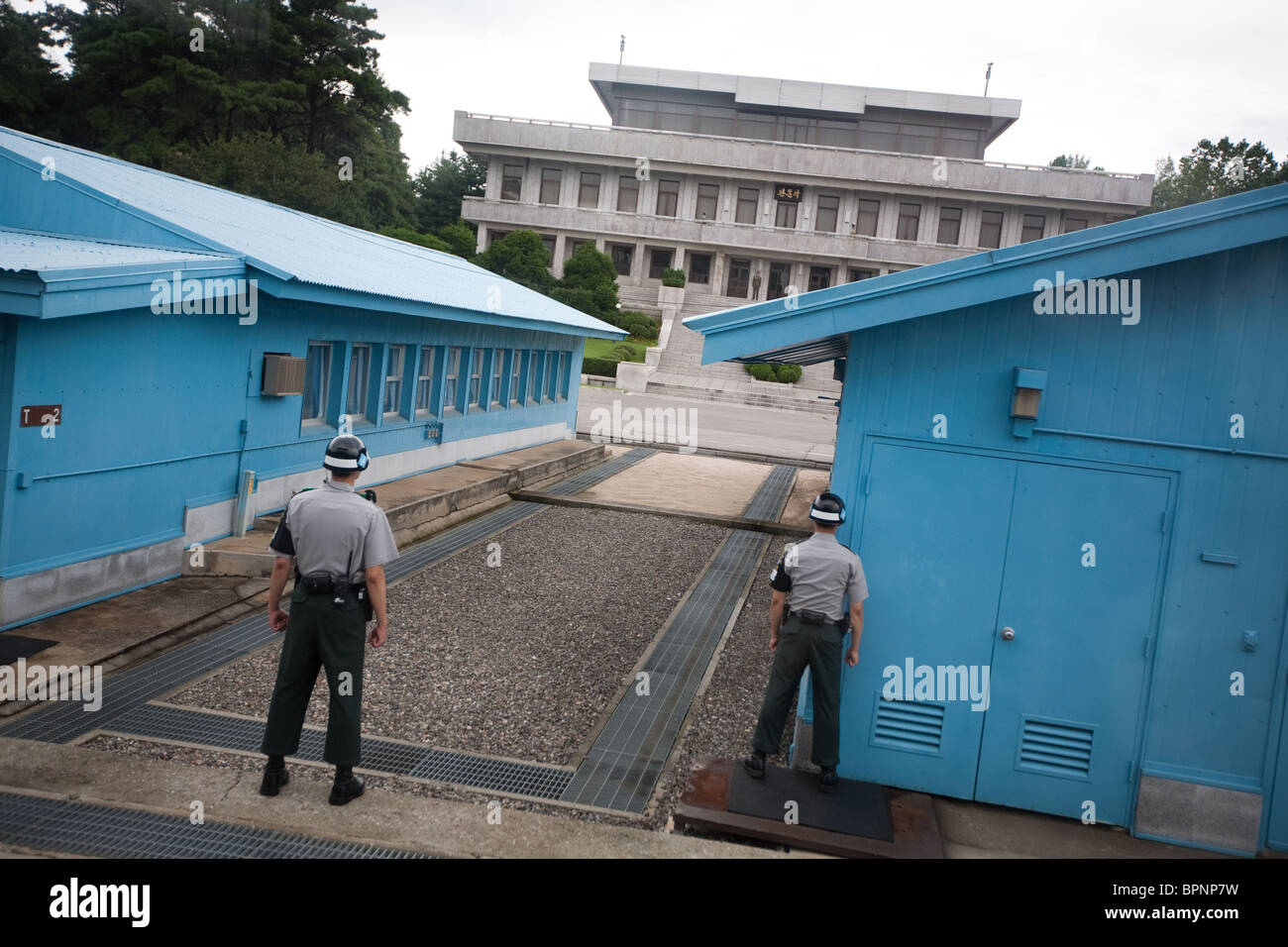die demilitarisierte Zone (DMZ) zwischen Süd- und Nordkorea, 2010. Die DMZ befindet sich auf der 38. parallel. Stockfoto