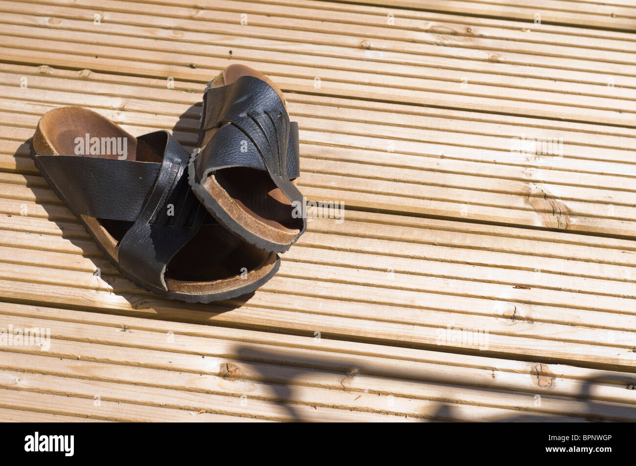 Sandalen in der Sonne Stockfoto