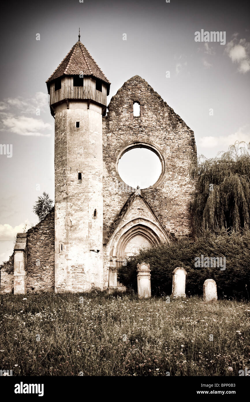 Die Zisterzienserkirche in Carta Dorf, Sibiu Grafschaft, Rumänien. Stockfoto