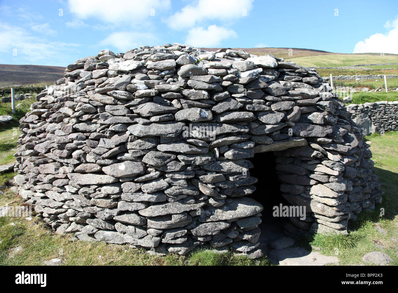 steinerne Cashel, Bienenstock Hütte, Halbinsel Dingle, Irland Stockfoto