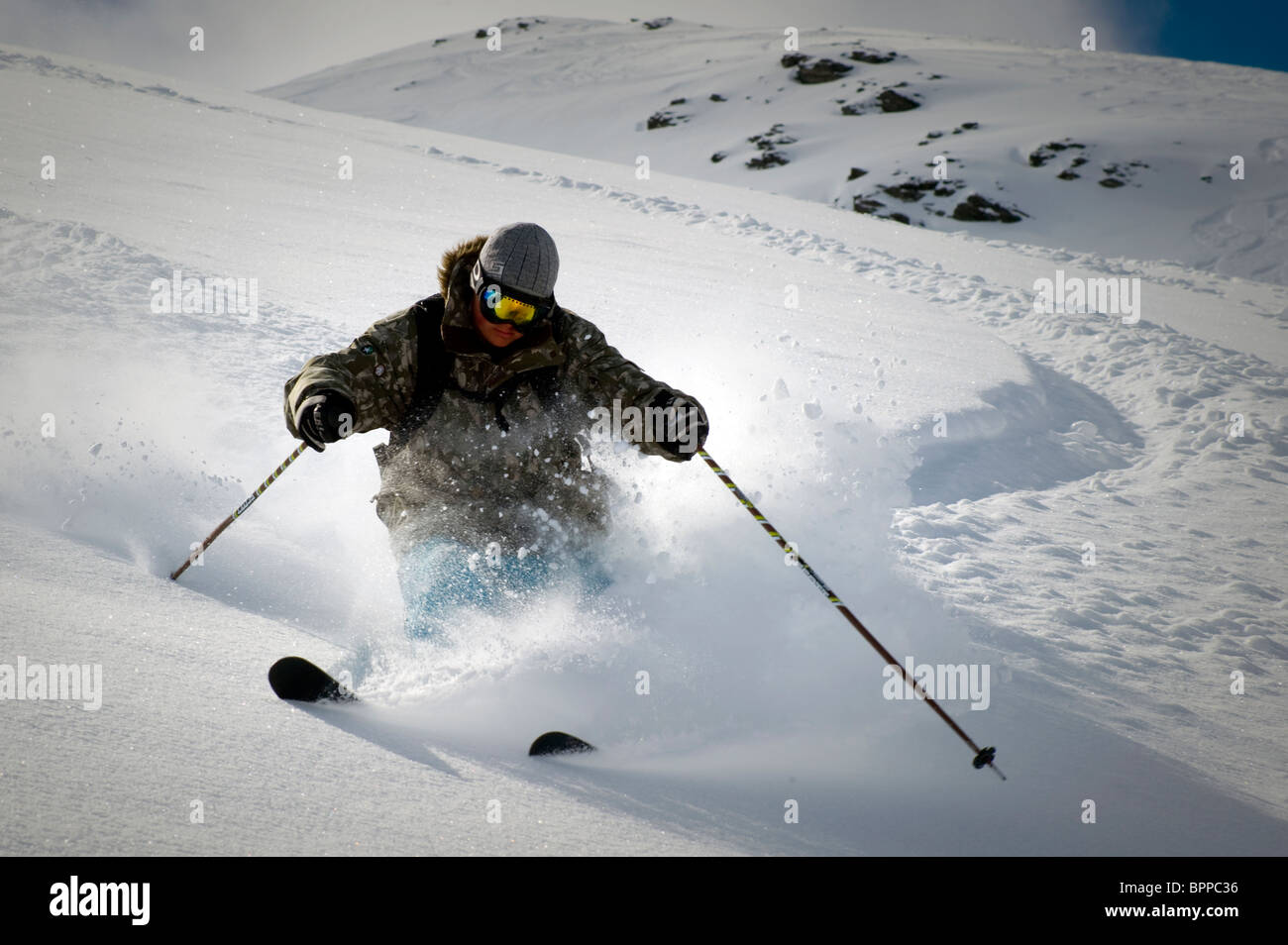 Powder-Skiing Stockfoto