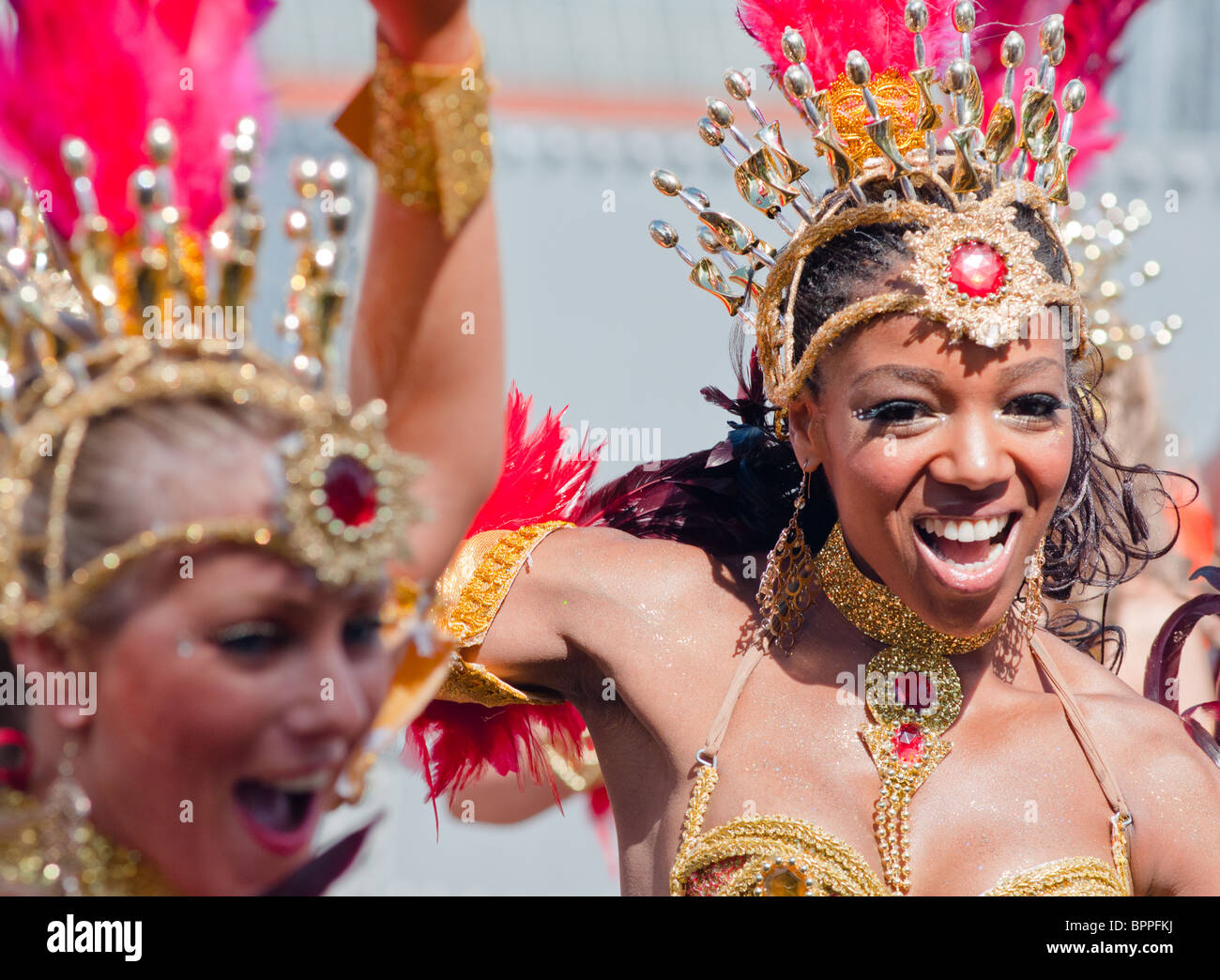 Showgirls an der Notting Hill Carnival (2010), London Stockfoto