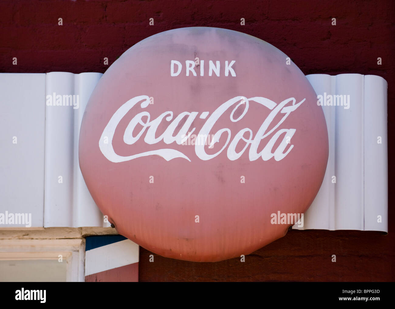 Antike Coca Cola Schild - USA Stockfoto