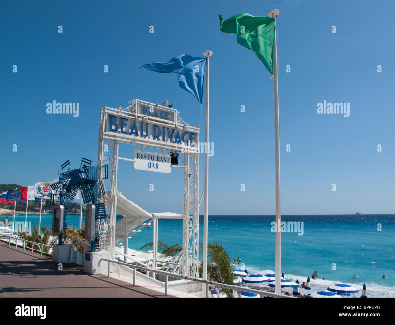 Plage Beau Rivage, Nizza, Côte d ' Azur, Frankreich Stockfoto