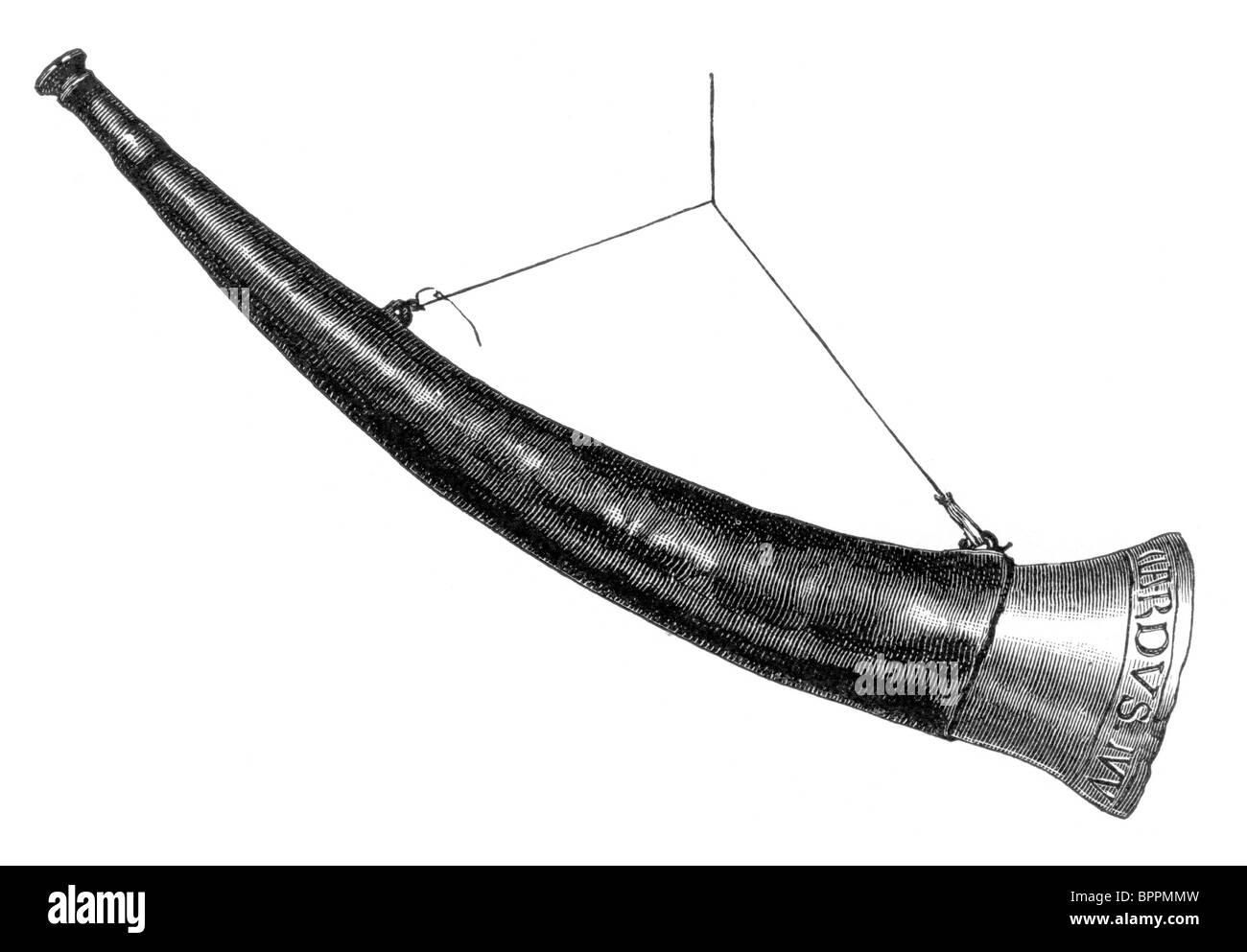 Schwarz und weiß-Abbildung; Faversham Moot Horn; Anfang des 14. Jahrhunderts Stockfoto