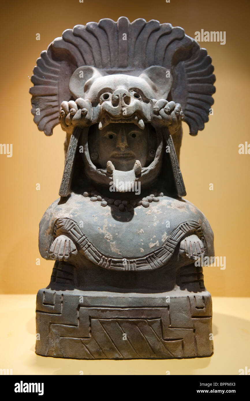 Zapoteken Statue im Museum, Monte Alban, Oaxaca, Mexiko Stockfoto