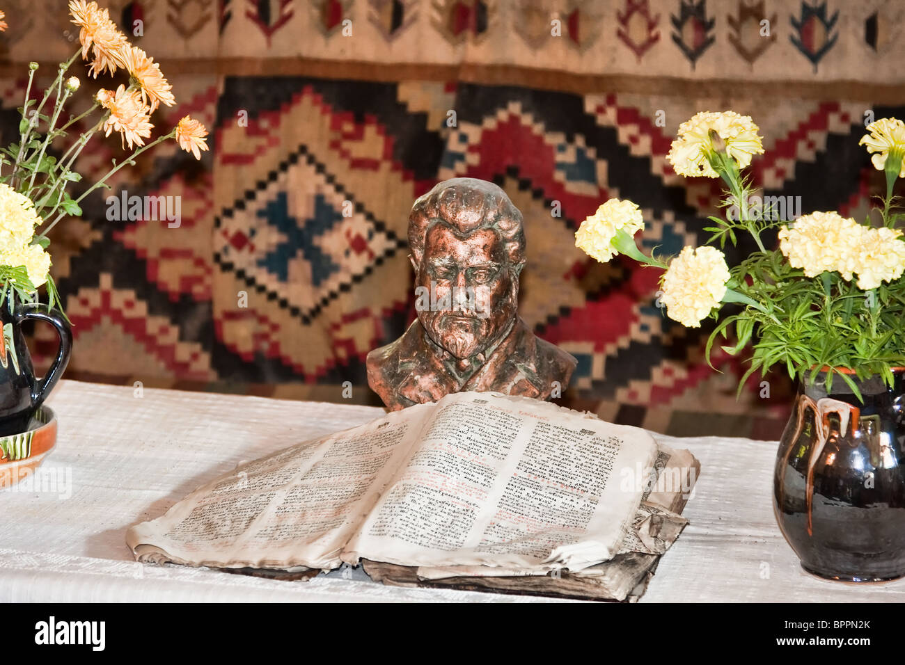 Ion Creanga Gedenkhaus in Humulesti Dorf, Neamt Grafschaft, Rumänien. Stockfoto