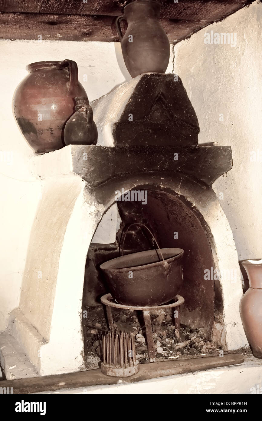 Ion Creanga Gedenkhaus in Humulesti Dorf, Neamt Grafschaft, Rumänien. Stockfoto