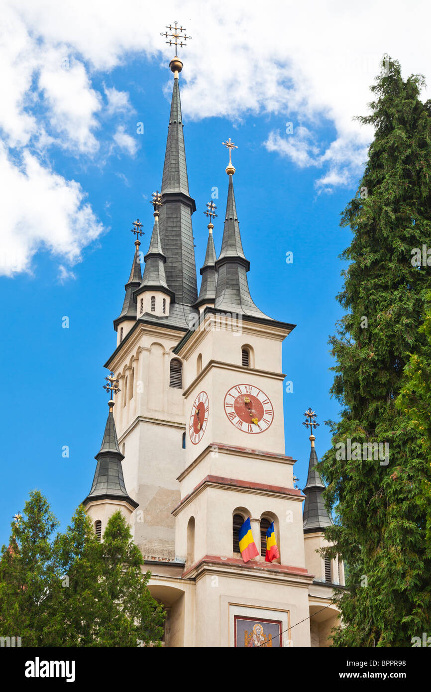 St.-Nikolaus-Kirche in der Stadt Brasov, Rumänien. Stockfoto