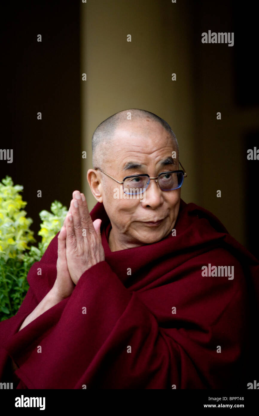 Tenzin Gyatso seine Heiligkeit der XIV Dalai Lama McLeod Ganj, Dharamsala, Himachal Pradesh, Indien. Stockfoto