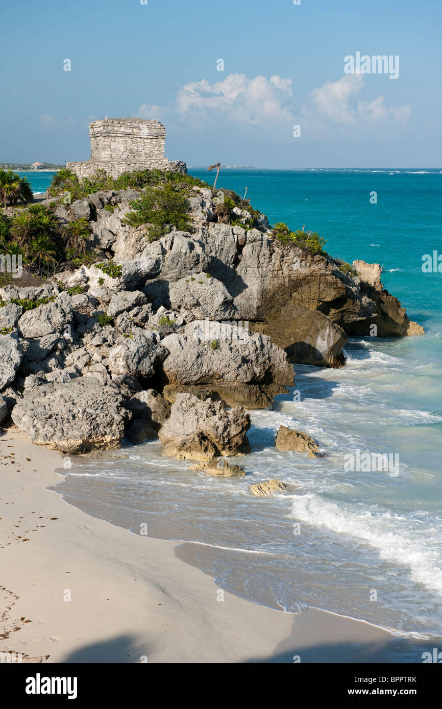 Tulum Beach und Templo del Dios del Viento, Tulum Ruinen, The Yucatan ...