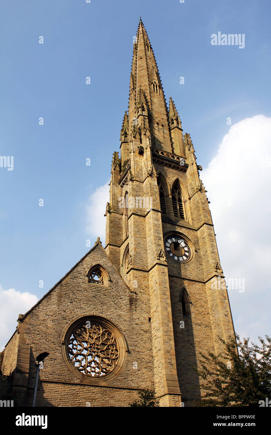 Square Kirche Spire Halifax Yorkshire Vereinigtes Königreich UK Stockfoto