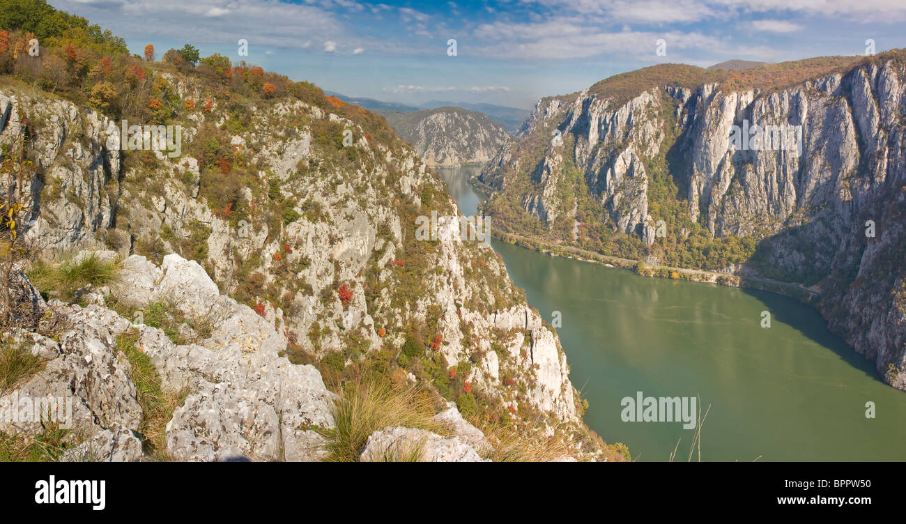 Die "Cazanele Mici" Canyon der Donau in Rumänien. Stockfoto