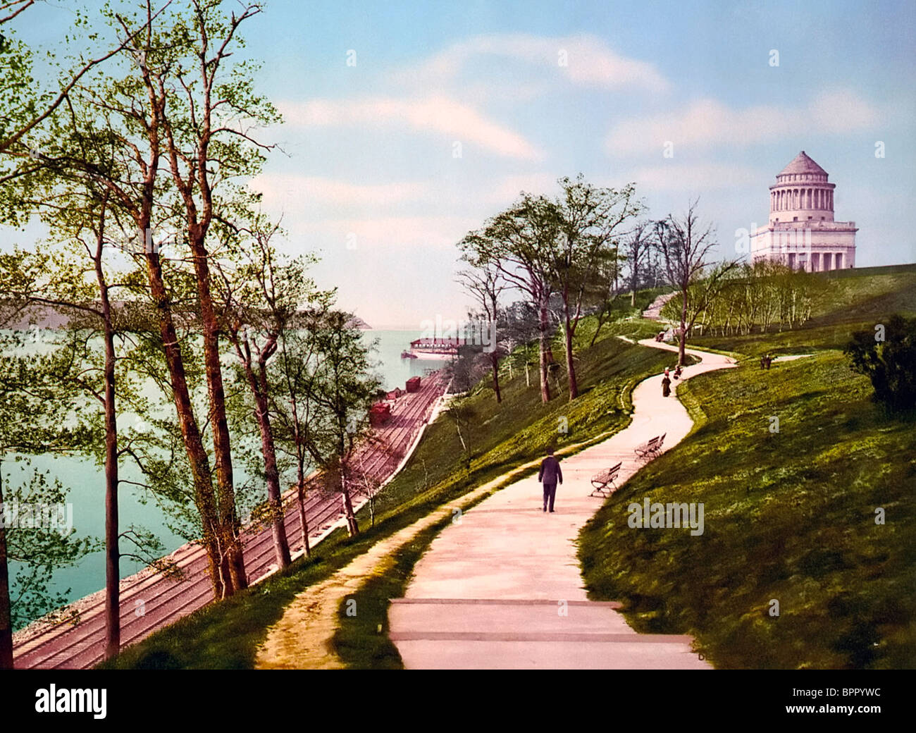 Riverside Park und Grant es Tomb, New York, USA, ca. 1901 Stockfoto
