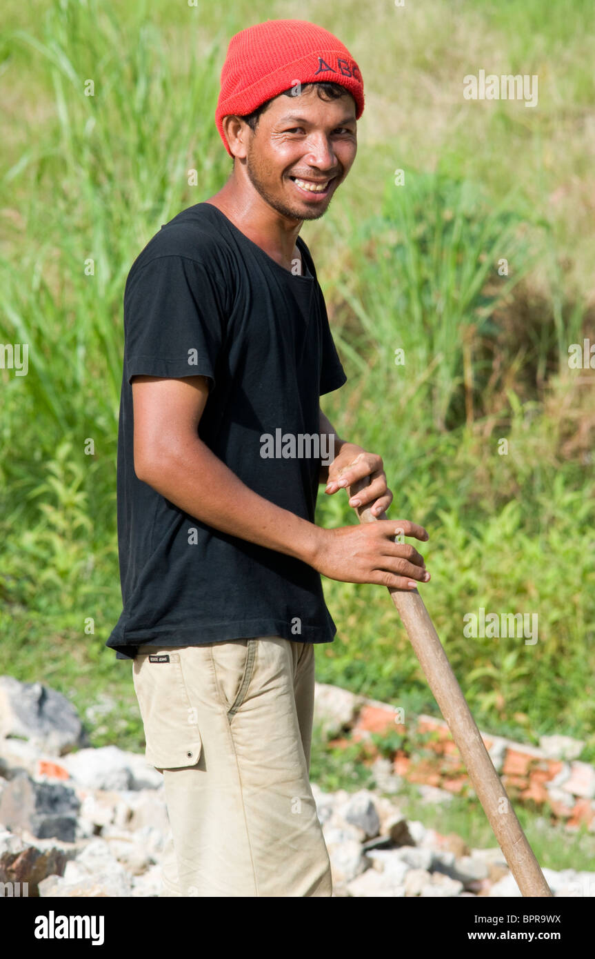 Straßenarbeiter, Battambang, Kambodscha Stockfoto