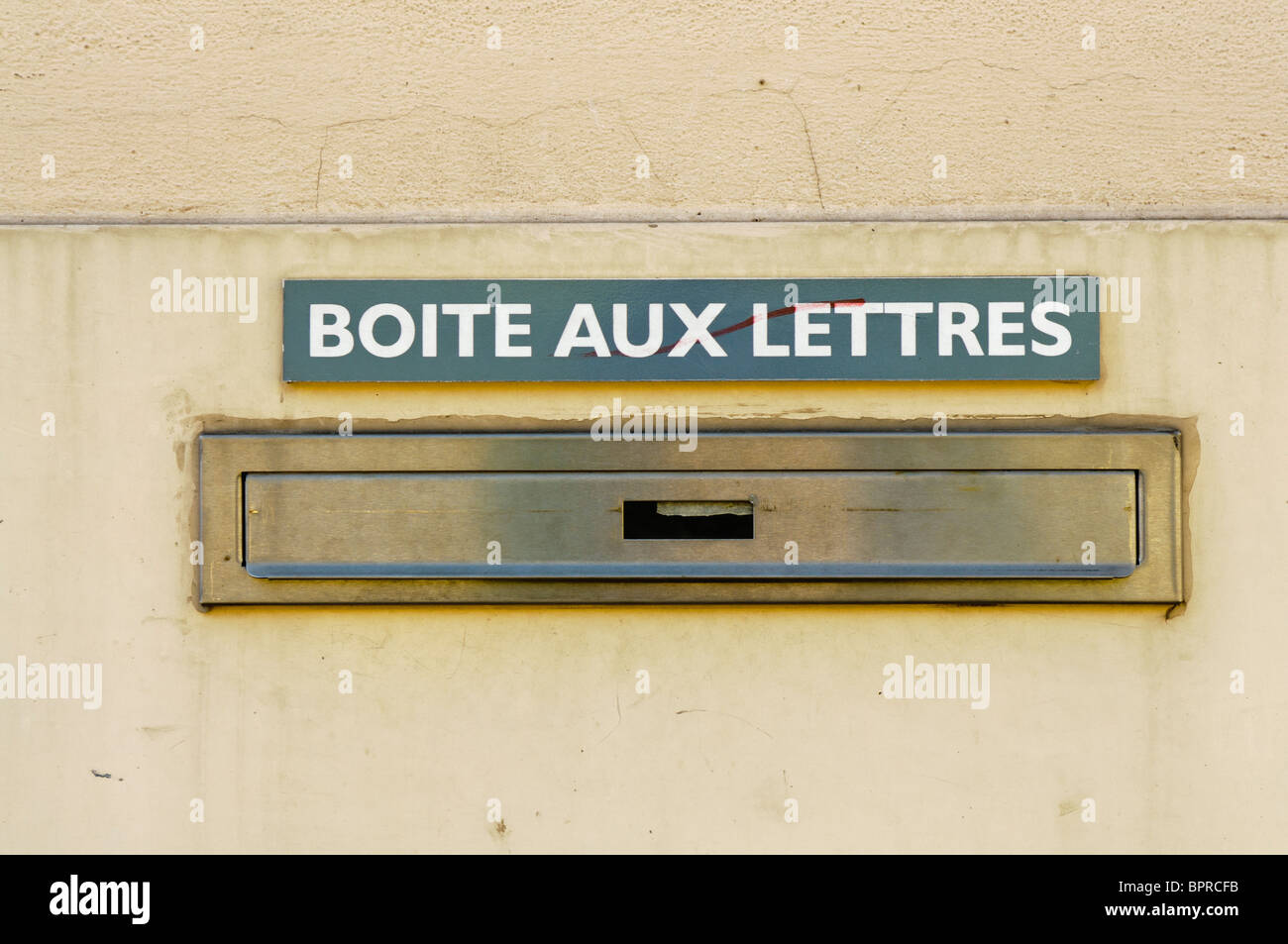 Französische "Boite aux lettres" (Letterbox) Stockfoto