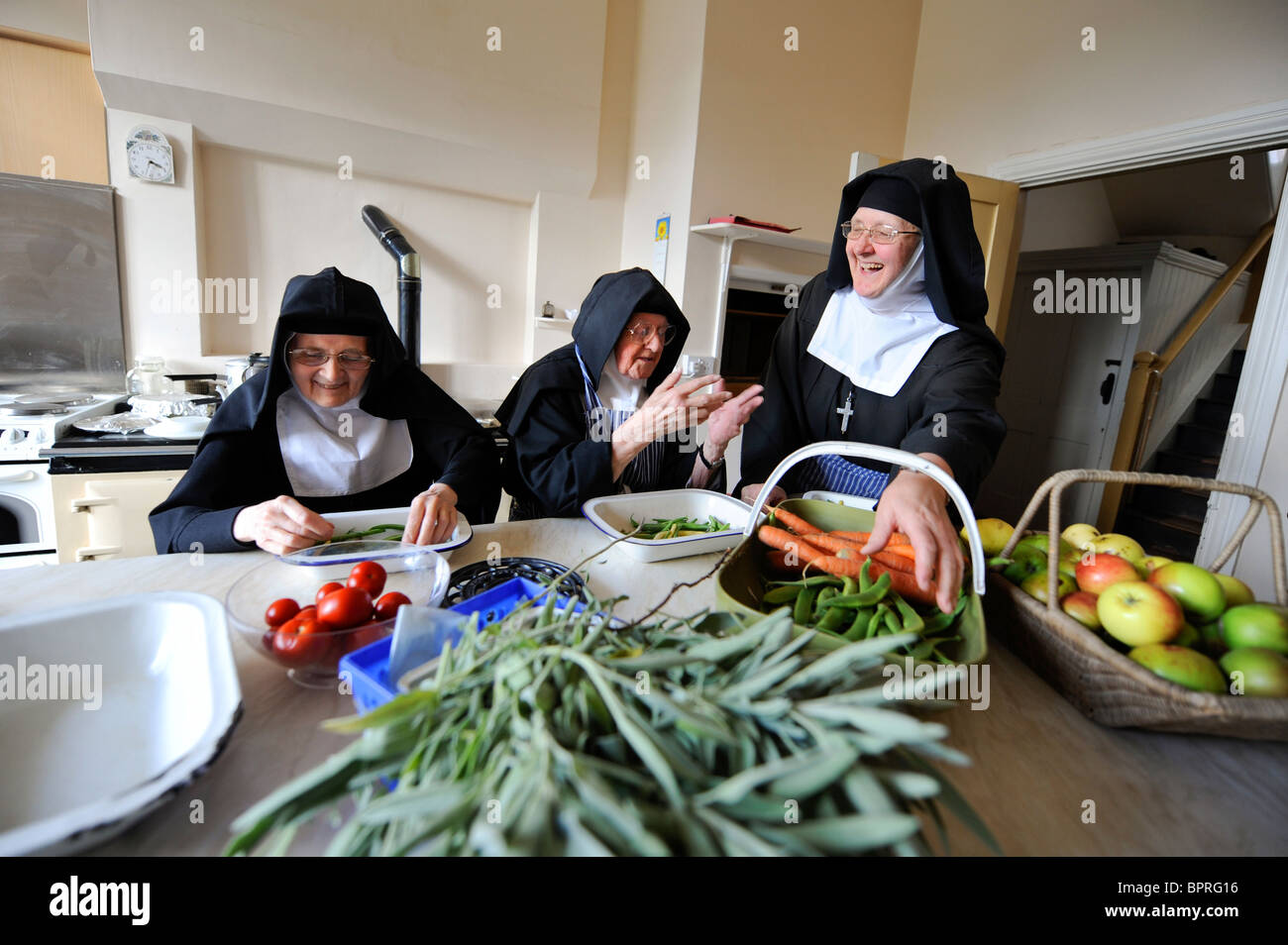 Selbst genügend Schwestern: einen Blick auf das tägliche Leben im Kloster der Heimsuchung in East Sussex. Bild Jim Holden. Stockfoto