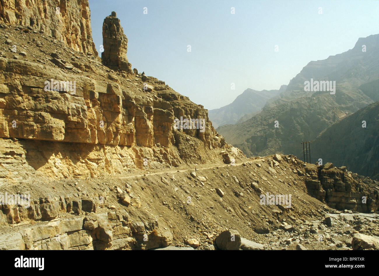 Hajjar Berge, Halbinsel Musandam, Oman Stockfoto