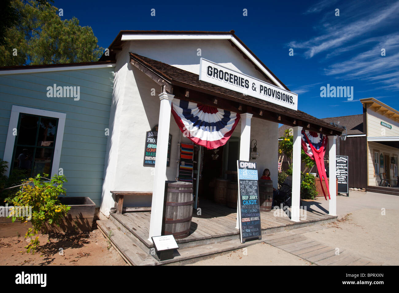 Lebensmittel und Bestimmungen Gemischtwarenladen, Old Town San Diego, Kalifornien, Vereinigte Staaten von Amerika Stockfoto