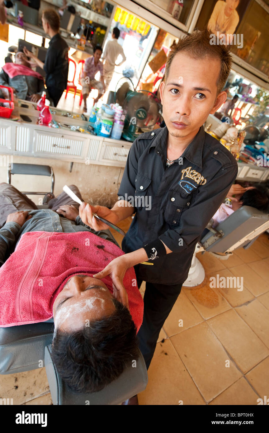 Friseur, Siem Reap, Kambodscha Stockfoto
