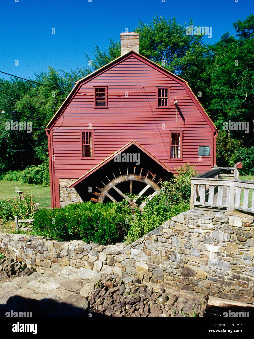 Getreidemühle, Geburtsort von Gilbert Stuart, Saunderston, Rhode Island Stockfoto
