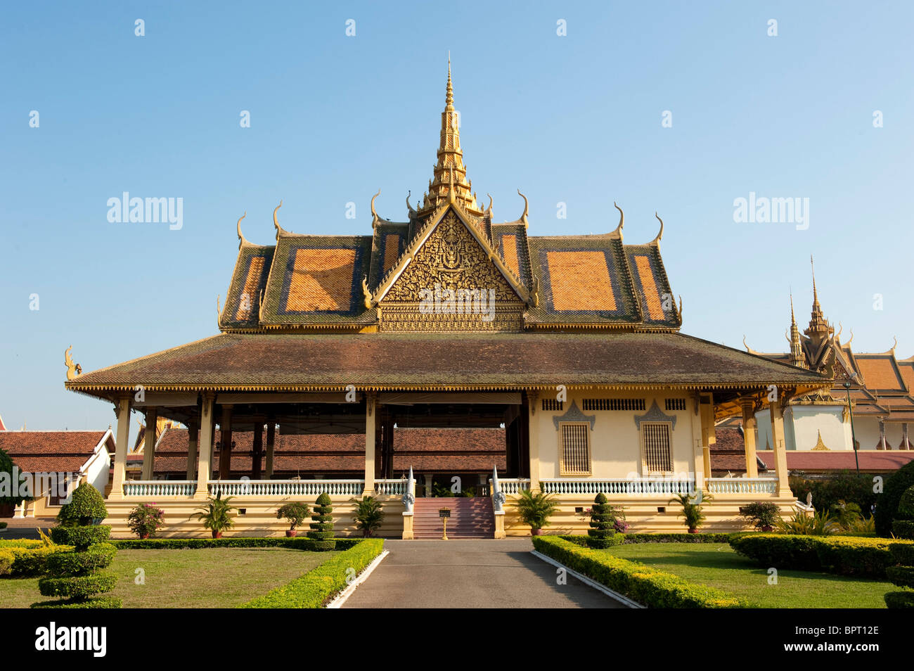 Bankettsaal, der königliche Palast, Phnom Penh, Kambodscha Stockfoto