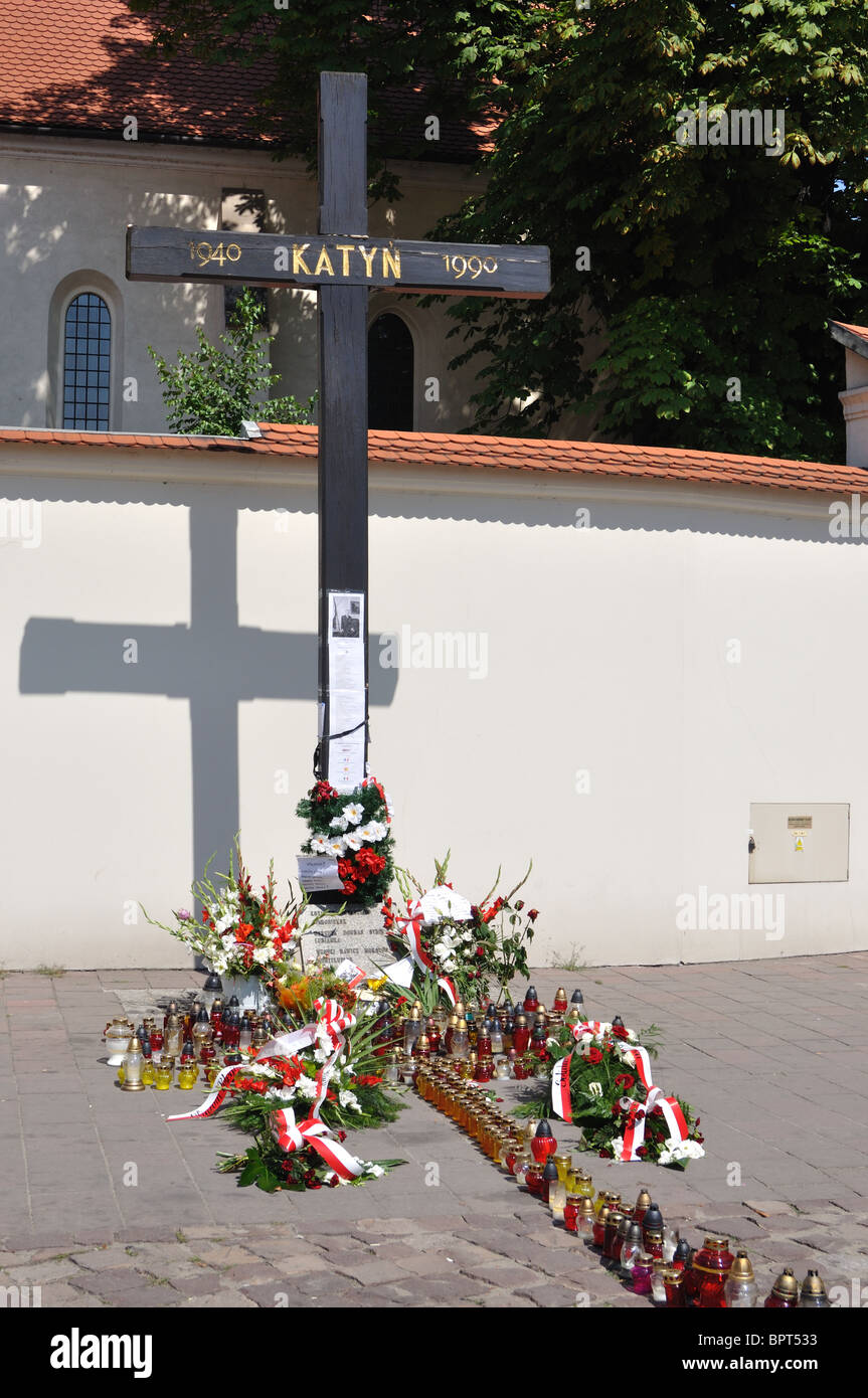 Katyn-Kreuz Stockfoto