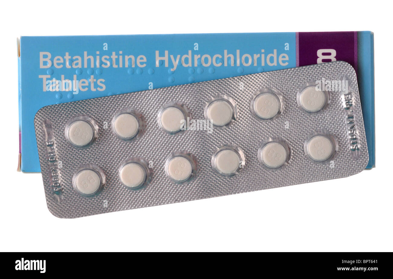 Betahistine Hydrochlorid, Markenname Serc oder Betaserc Stockfoto