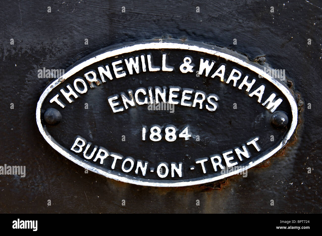 Macher Plaque auf Andresey Brücke, Burton-On-Trent, Staffordshire, England, UK Stockfoto