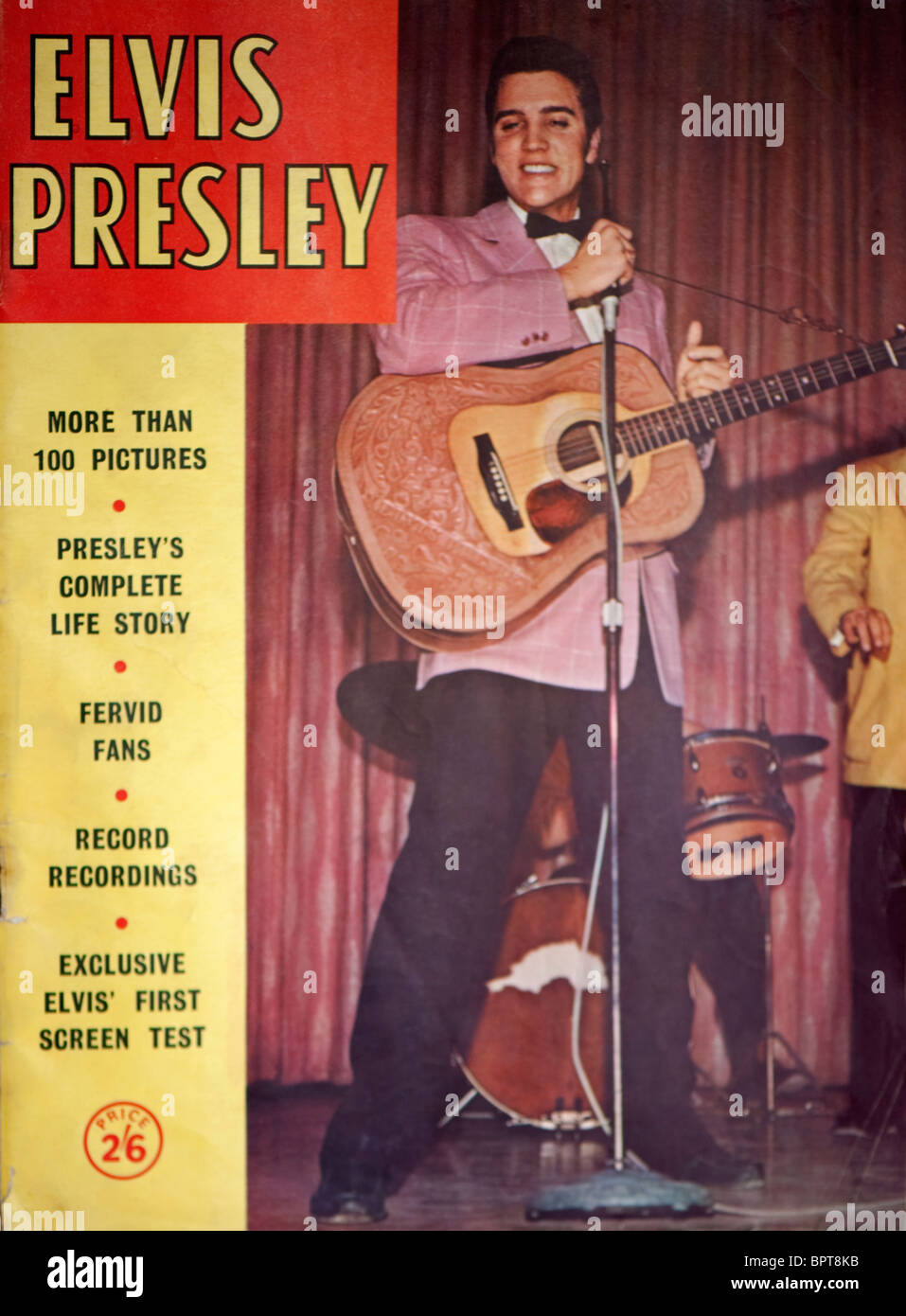 Elvis Presley auf der Titelseite eines Magazins. Stockfoto
