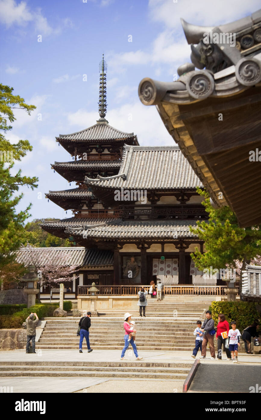 Horyuji (blühende Gesetz) Tempel in Ikaruga, in der Nähe von Nara, Japan. Stockfoto