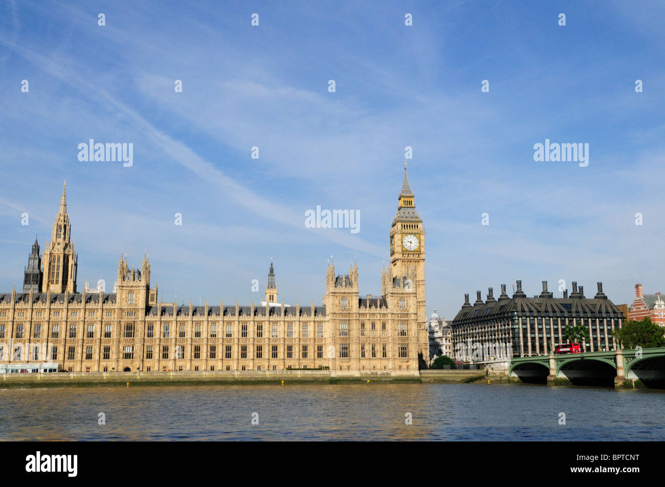 Häuser des Parlaments und Westminster Bridge, London, England, UK Stockfoto