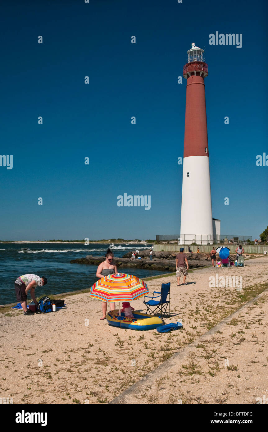 Barnegat Leuchtturm am Barnegat Light, Long Beach Island, NJ Stockfoto