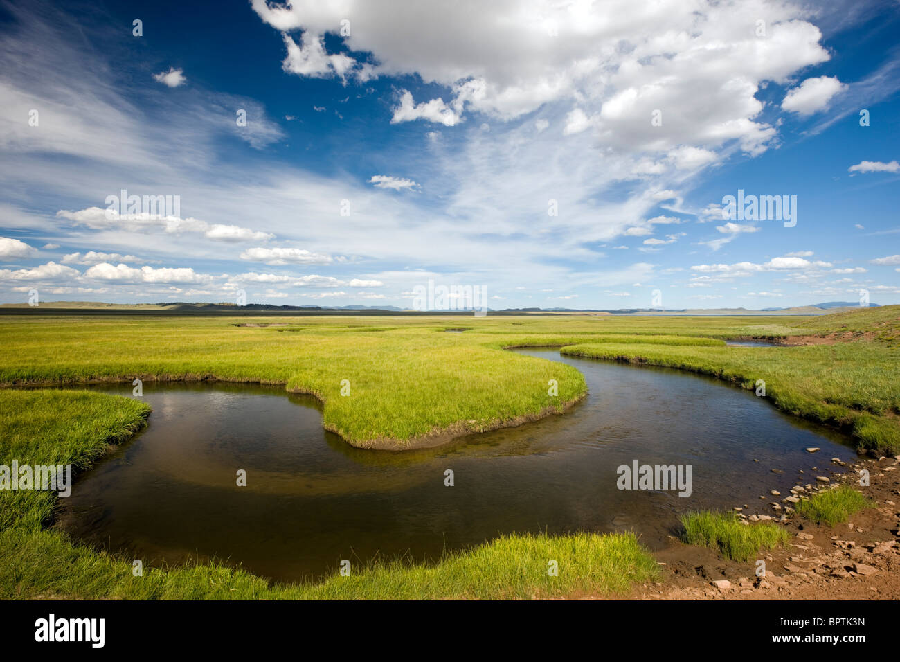 Östlich von den South Platte River Park County, Colorado, USA anzeigen Stockfoto